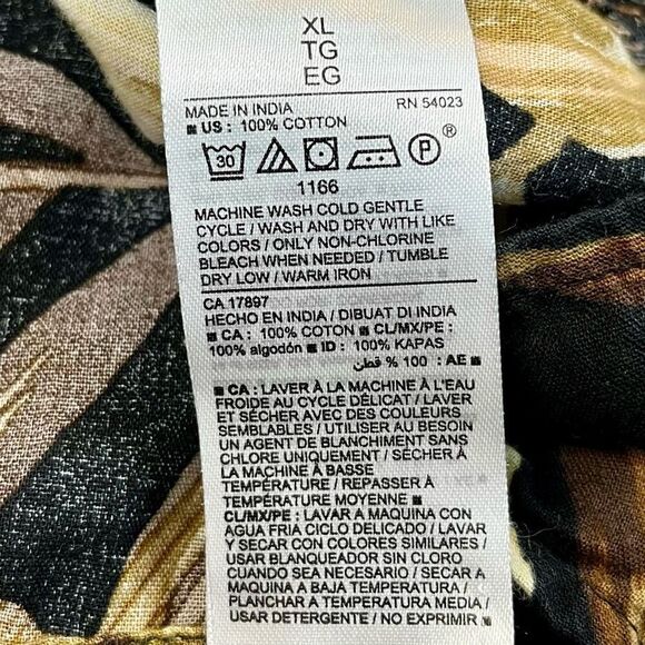 Old Navy Tropical Palm Leaf Peasant Blouse XL - Picture 10 of 11